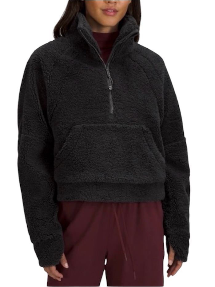 Lululemon | Black Scuba Oversized Fleece Funnel-Neck Half-Zip Size M/L